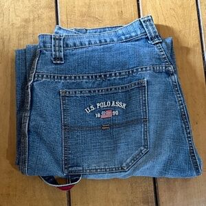 U.S. Polo Assn. Men's Light Blue Embroidered Back Pocket Jeans W34 L32
